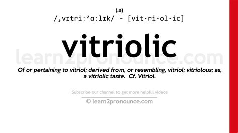 vitriolic definition and etymology